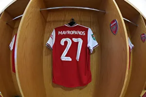 Arsenal V Nottingham Forest Carabao Cup 3rd Rd 2019-20 Prints: Arsenal's Konstantinos Mavropanos: Focus and Preparation before Arsenal vs Nottingham Forest
