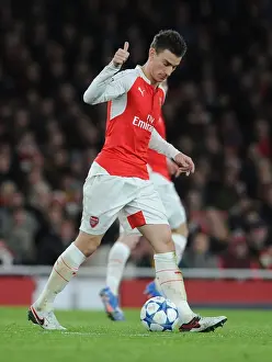 Arsenal's Koscielny in Action: Arsenal vs Dinamo Zagreb, Champions League 2015