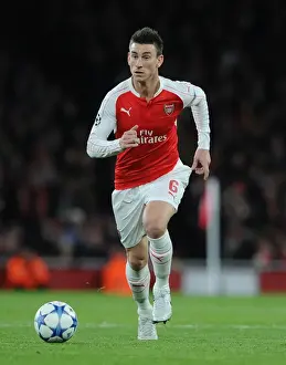 Arsenal V Dinamo Zagreb 2015-16 Prints: Arsenal's Koscielny in Action: Arsenal vs Dinamo Zagreb, 2015 Champions League