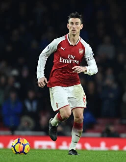 Images Dated 3rd February 2018: Arsenal's Koscielny in Action against Everton, Premier League 2017-18