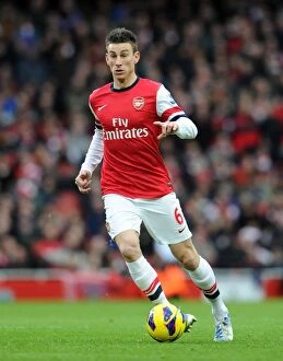 Images Dated 2nd February 2013: Arsenal's Koscielny in Action Against Stoke City (2013)