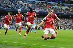 Manchester City V Arsenal 2012:13 Prints: Arsenal's Koscielny, Giroud