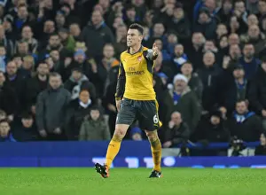 Arsenal's Koscielny Protests Referee Decision During Everton Clash (Premier League 2016-17)