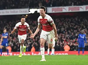 Arsenal V Chelsea 2018-19 Prints: Arsenal's Koscielny Scores Second Goal: Arsenal FC vs Chelsea FC