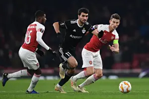 Arsenal V Qarabag 2018-19 Prints: Arsenal's Koscielny Stifles Qarabag's Madatov in Europa League Clash