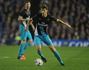 Images Dated 27th October 2015: Arsenal's Krystian Bielik in Action during Capital One Cup Clash against Sheffield Wednesday