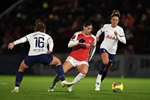Arsenal Women V Tottenham Hotspur Women - Conti Cup 2023-24 Prints: Arsenal's Kyra Cooney-Cross Fights for Possession in FA WSL Cup Clash Against Tottenham Hotspur