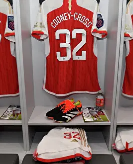 Arsenal Women V Everton Women 2023-24 Prints: Arsenal's Kyra Cooney-Cross Gears Up for Barclays Super League Showdown in New Adidas Boots