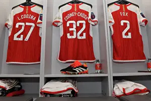 Arsenal Women V Everton Women 2023-24 Prints: Arsenal's Kyra Cooney-Cross Gears Up for Barclays Super League Showdown in New Adidas Boots