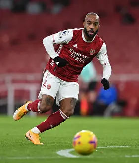 Arsenal's Lacazette in Action against Newcastle United (2020-21) - Emirates Stadium, London (Behind Closed Doors)