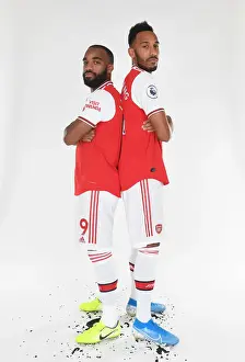 Arsenal's Lacazette and Aubameyang at 2019-2020 Arsenal Photocall: United Front