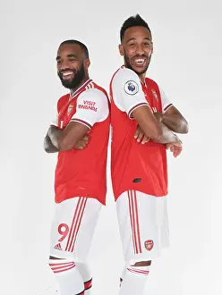 Arsenal's Lacazette and Aubameyang at 2019-2020 Pre-Season Photocall