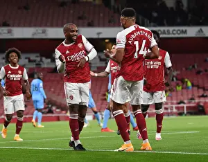 Arsenal's Lacazette and Aubameyang Celebrate Goal Against West Ham United (2020-21)