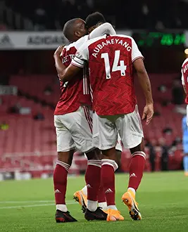 Arsenal's Lacazette and Aubameyang Celebrate Goal Against West Ham United (2020-21)