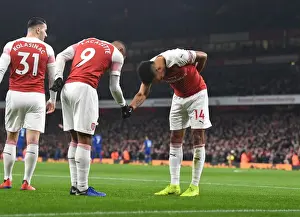 Arsenal's Lacazette and Aubameyang Celebrate Goals Against Chelsea in Premier League Clash