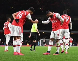 Arsenal's Lacazette and Aubameyang Celebrate Goals Against Newcastle United (2019-20)