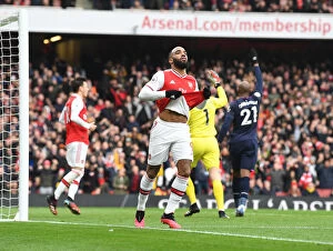 Arsenal v West Ham United 2019-20 Collection: Arsenal's Lacazette Disallowed Goal: Arsenal FC vs West Ham United, Premier League 2019-20