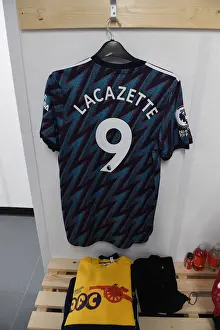 Arsenal's Lacazette Jersey in Arsenal Changing Room Before Leeds United Clash (Premier League 2021-22)