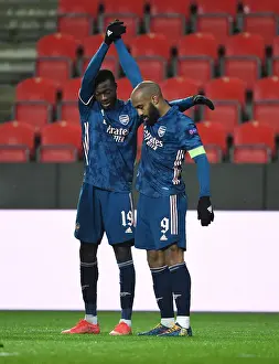 Arsenal's Lacazette and Pepe: Empty Eden Arena Celebrations - Arsenal's Europa League Victory over Slavia Prague