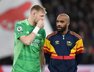 Arsenal's Lacazette and Ramsdale Pre-Match: Arsenal vs West Ham United (Premier League, 2021-22)
