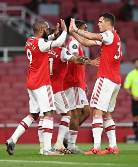 Images Dated 15th July 2020: Arsenal's Lacazette Scores First Goal in Empty Emirates Stadium Against Liverpool (2019-20)