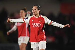 Arsenal Women V Tottenham Hotspur Women - Conti Cup 2023-24 Prints: Arsenal's Laia Codina: Emotional Reaction in FA WSL Cup Clash Against Tottenham