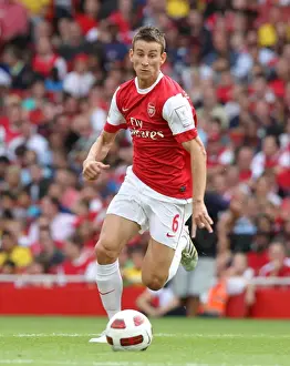 Arsenal V AC Milan 2010-11 Prints: Arsenal's Laurent Koscielny in Action Against AC Milan: A 1-1 Draw at Emirates Cup
