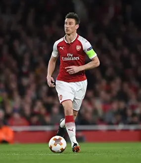Arsenal's Laurent Koscielny in Action against Atletico Madrid in the Europa League Semi-Final