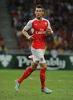 Arsenal's Laurent Koscielny in Action Against Everton at 2015-16 Asia Trophy, Singapore