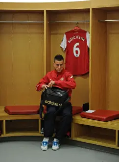 Arsenal V West Bromwich Albion 2011-12 Prints: Arsenal's Laurent Koscielny Before Arsenal v West Bromwich Albion