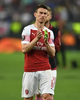 Arsenal V Chelsea Europa League Cup Final 2019 Prints: Arsenal's Laurent Koscielny Celebrates Europa League Final Victory over Chelsea in Baku