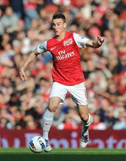 Arsenal V Stoke City 2011-2012 Prints: Arsenal's Laurent Koscielny Celebrates Goal Against Stoke City in Premier League Match