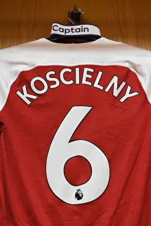 Arsenal V Manchester United 2018-19 Prints: Arsenal's Laurent Koscielny Dons Captain's Armband Ahead of Arsenal vs Manchester United (2018-19)