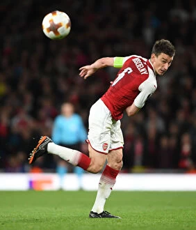 Arsenal v Atletico Madrid 2017-18 Collection: Arsenal's Laurent Koscielny in Europa League Semi-Final Clash Against Atletico Madrid