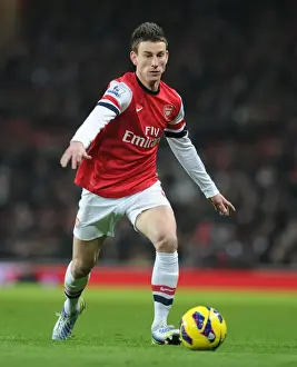 Arsenal V West Ham United 2012-13 Prints: Arsenal's Laurent Koscielny Focuses in Arsenal v West Ham United Premier League Clash