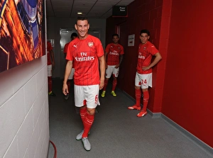 Arsenal V Everton - Asia Trophy 2015-16 Prints: Arsenal's Laurent Koscielny Gears Up for Arsenal vs