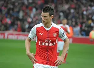 Arsenal V Southampton 2016-17 Prints: Arsenal's Laurent Koscielny Gears Up for Arsenal vs Southampton (2016-17)