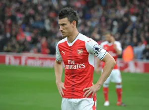 Arsenal V Southampton 2016-17 Prints: Arsenal's Laurent Koscielny Prepares for Arsenal vs. Southampton (2016-17)