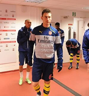 Southampton v Arsenal 2014-15 Collection: Arsenal's Laurent Koscielny in the Tunnel Before Southampton Clash (2014-15)