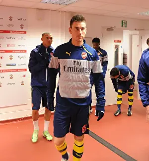 Southampton V Arsenal 2014-15 Prints: Arsenal's Laurent Koscielny in the Tunnel Before Southampton Clash (2014-15)