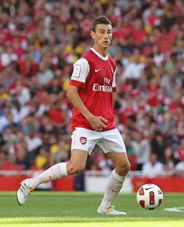 Arsenal V AC Milan 2010-11 Prints: Arsenal's Laurent Koscielny vs AC Milan at Emirates Cup 2010: A Tight 1-1 Battle