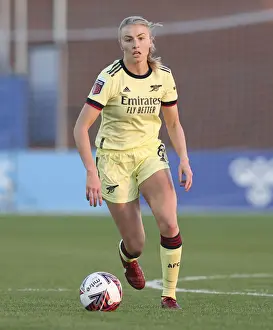 Everton Women V Arsenal Women 2021-22 Prints: Arsenal's Leah Williamson in Action: FA WSL Clash Against Everton