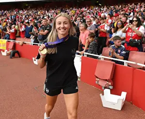Arsenal's Leah Williamson Celebrates Euros Victory at Emirates: Arsenal FC vs Fulham FC, Premier League 2022-23