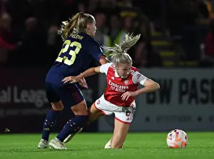 Arsenal Women V Ajax Women 2022-23 Prints: Arsenal's Leah Williamson Fouls by Ajax's Victoria Pelova in Women's Champions League Clash