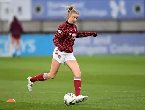 Arsenal Women V West Ham United Women 2020-21 Prints: Arsenal's Leah Williamson Gears Up for West Ham Clash in Empty Meadow Park (FA WSL 2021)