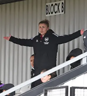 Arsenal's Leah Williamson Observes from the Stands: Arsenal Women vs Manchester United Women, FA WSL Match, 2021-22