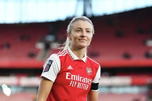 Arsenal Women v Chelsea Women 2022-23 Collection: Arsenal's Leah Williamson Reacts with Emotion to FA Super League Victory over Chelsea