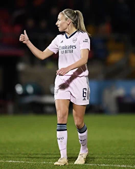 Images Dated 6th February 2023: Arsenal's Leah Williamson Reacts During West Ham United vs Arsenal