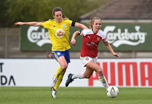 Arsenal Women V Birmingham City Ladies 2018-19 Prints: Arsenal's Lia Walti Clashes with Birmingham's Chloe Arthur in WSL Action
