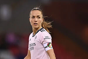 Images Dated 20th April 2023: Arsenal's Lia Walti Faces Off Against Manchester United in FA Women's Super League Clash